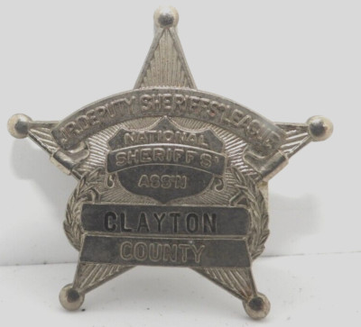 Vtg Badge Jr Deputy Sheriffs League National ASSN Clayton County Metal Retired