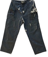 Vintage Eddie Bauer Pants Mens 38 Grey Cargo Straight Leg Grunge Outdoor Baggy