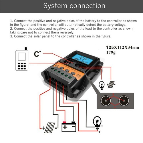 Controlador cargador de panel solar de 30 A de 12 V/24V 2 regulador LCD de batería USB - Imagen 3 de 11