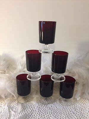2 Luminarc Red Sherrygläser, Weingläser, Portweingläser, French Red Glaswaren