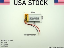 3.7V 500mAh 702035 Lithium Polymer LiPo Rechargeable Battery USA STOCK 