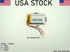 3.7V 500mAh 702035 Lithium Polymer LiPo Rechargeable Battery (USA STOCK)