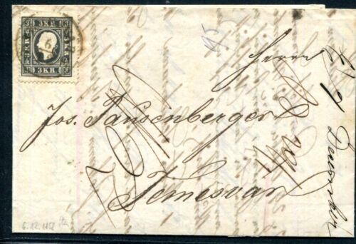 AUSTRIA 1858 11I Type c on beautiful letter 6.12.58! €900 (S8787 - Picture 1 of 3