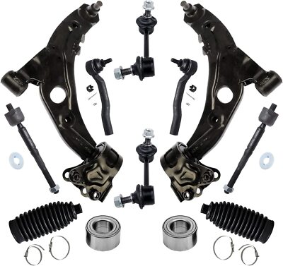 12pc Front Lower Control Arm Tierods Wheel Bearing Kit for 2007-2012 Mazda CX-7