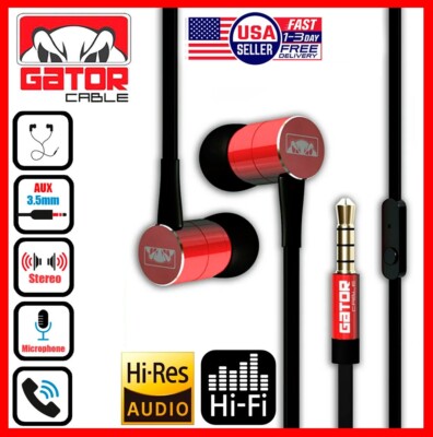 Earphones Headphones Headset Earbuds In-Ear Bass Stereo Hi-Fi with MIC Wired