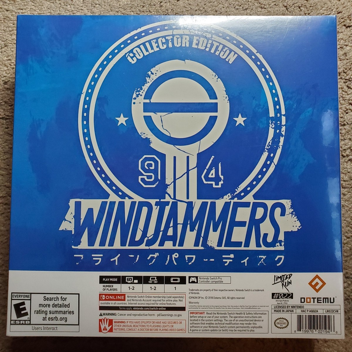 Windjammers collector's Edition Nintendo Switch Limited Run Games LRG CE 819976021946 | UK Windjammers collector's Edition Nintendo Switch Limited Run Games LRG CE 819976021946 | UK