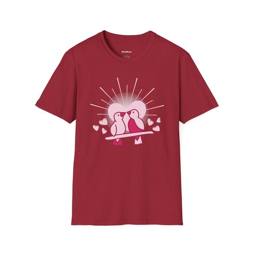 Bird Heart Valentine's Day T-Shirt, Love Bird Tee, Sweet Graphic Tshirt, Couples - 第 50/65 張圖片