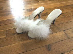 marabou feather mules