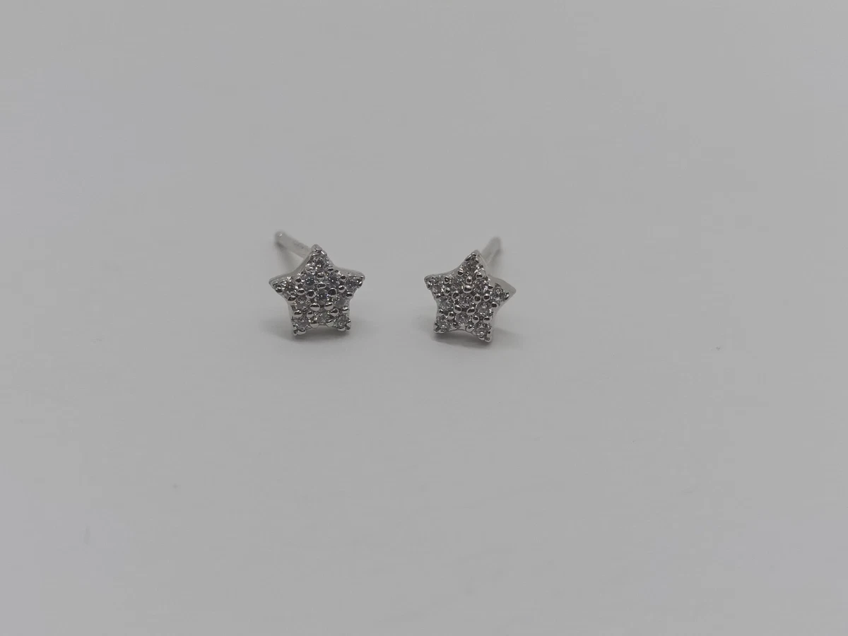 Orecchini Donna Oro Bianco 18kt Con Zirconi - Eleganti E Resistenti Per Ogni Giorno - Peso 4,10 Grammi, Chiusura A Pressione