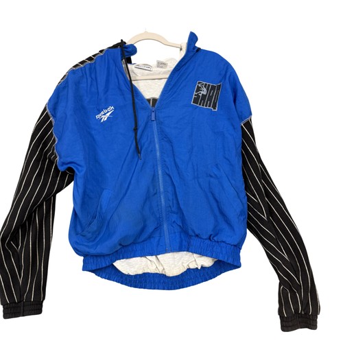 Vintage Shaquille O'Neal Jacket Mens Medium Blue NBA Basketball Reebok 90s
