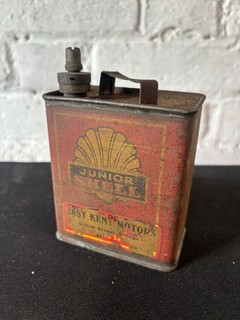 Antique / Vintage Advertising Oil Can Shell Junior Original