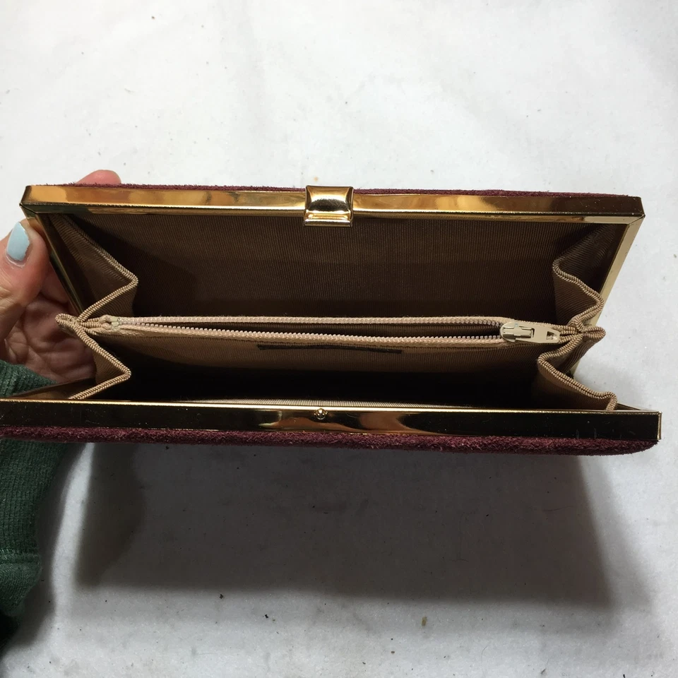 Carteira bolsa clutch vintage Shirl Miller marrom veludo - Imagem 2 de 4