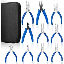 Jewelry pliers, set of 10 professional jewelry making pliers tools for