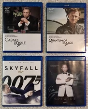 James Bond 007 Daniel Craig - 4 Movie Blu-Ray Lot (Skyfall, Spectre, etc)