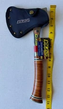 Estwing Sportsman's Axe 14" Camping Hatchet Forged Steel with Leather Wrap Grip