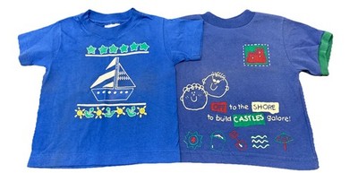 VTG 80s Shirt Lot Of 2 Blue/Sailboat/Nautical/Beach Hanes Single Stitch Buster B