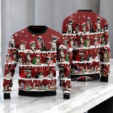 Cute Dog Christmas Ugly Sweater, Funny Puppy Holiday Festive Xmas Top
