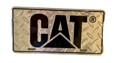 Caterpillar Cat Equipment Diamond Plated Silver Aluminum Truck License Plate