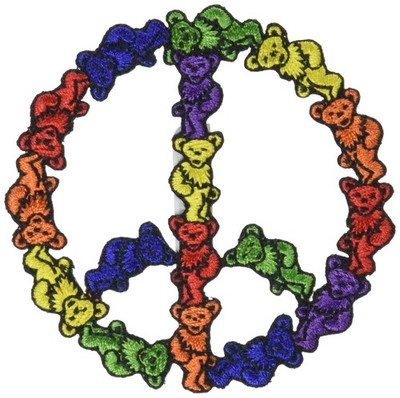 Application Grateful Dead Bear Peace Sign Patch