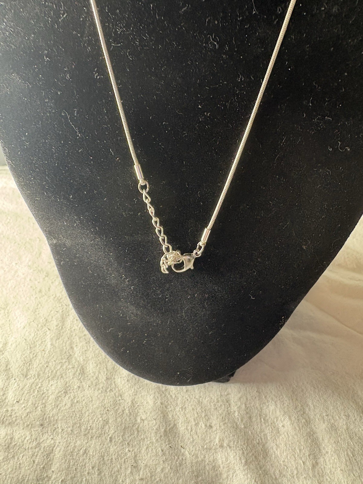 Pendant Necklace with Rectangular Blue Insert wit… - image 6