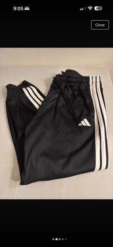 adidas Men’s 3-Stripes Track Pants Black/White 2XL Regular Fit Straight Leg