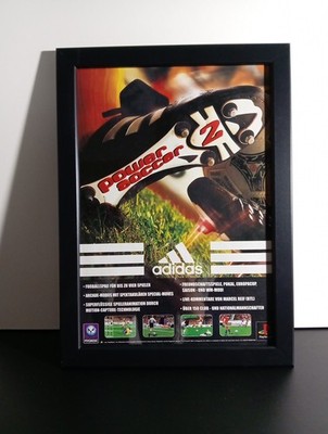 Rare Power Soccer 2 PS1  Werbeblatt Poster Gerahmt Ad Page Framed WERBUNG Flyer 