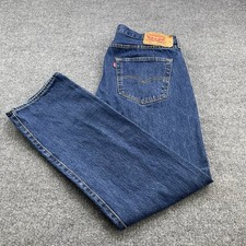 Levi's 501 Original Fit Selvedge Jeans Men's Size 35x32 Dark Wash Denim