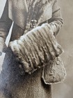 Antique RPPC real photo postcard wealthy woman lady fashion hat fur portrait — photo 3