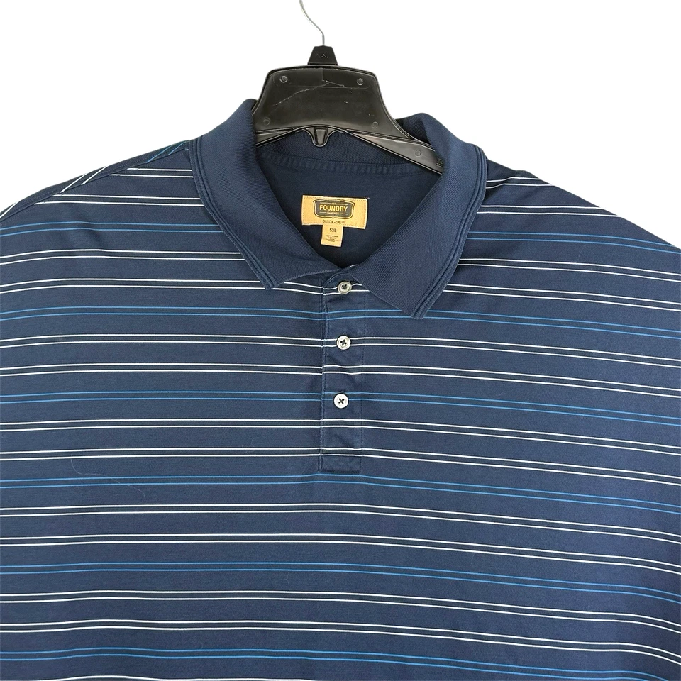 The Foundry Supply Co. Shirt Mens 5XL Blue Striped Short Sleeve Button Down EUC - Image 3 of 4