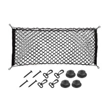 Osilly Car Rear Cargo Net, Double-Layer Adjustable 43.3 "x15.8", Black