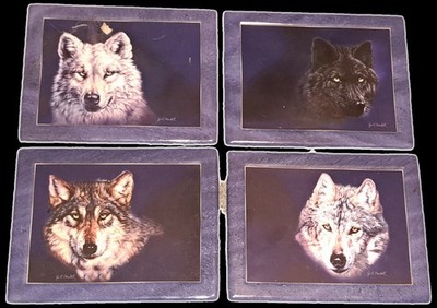 2003 PLATES 4 WOLF PRINTS BRADFORD EXC. EYES OF THE WILDERNESS by VIVI CRANDALL