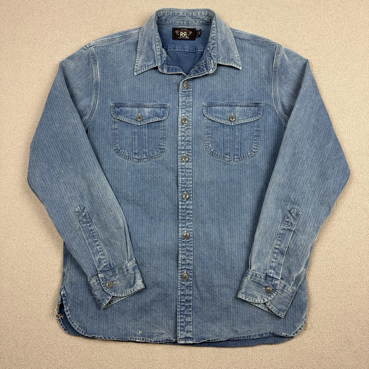 RRL Denim Casual Button-Down Shirts for Men for sale - eBay