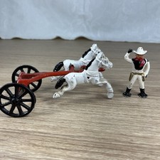 Vintage Cast Iron 2-Horse Drawn Wagon/Cart  Cowboy Antique Toys