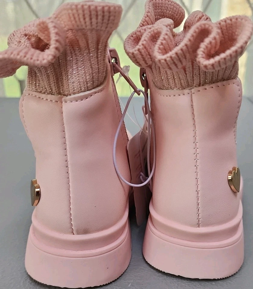 Botas de niña Stepping Stones rosa con volantes en la parte superior talla 5Y nuevas con etiquetas Foto 3 de 4