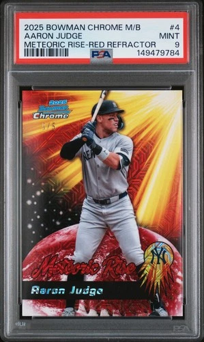 2025 Bowman Chrome Meteoric Rise #4 Aaron Judge Red #/5 PSA 9