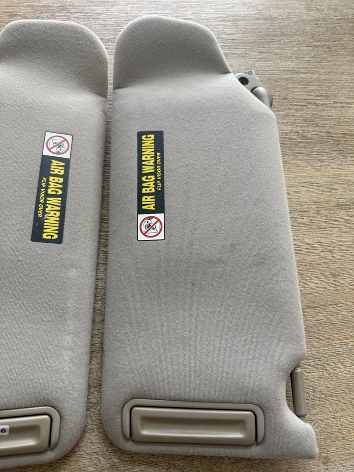 1999 - 2003 Acura TL CL Sun Visor Pair Set Driver Passenger Left Right BEIGE OEM — 第 3/4 张图片