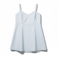 Gap Womens Linen Striped Dress 20 Blue Fit & Flare Preppy Coastal Vacay