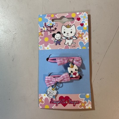 Haargummi Angel Cat 2 Stück Pink Mit Anhänger Und Schleife