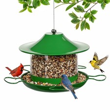 Bird Feeders for Outdoors Hanging Bird Feeder Wild Birds Seed,4LB Metal Hangi...