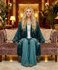 NEW Johnny Was Jade L Large Velvet Long Kimono Duster Wrap Green Coat Embroidery