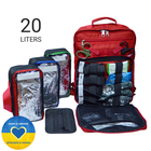 20L First Aid Medical Backpack, Red EMT Bag, Empty, Removable Pouches, MOLLE
