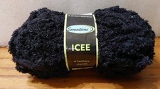 Sensations Icee Feathery Chenille Yarn 1 Skein 38 Yrds 1.75oz Bulky Black