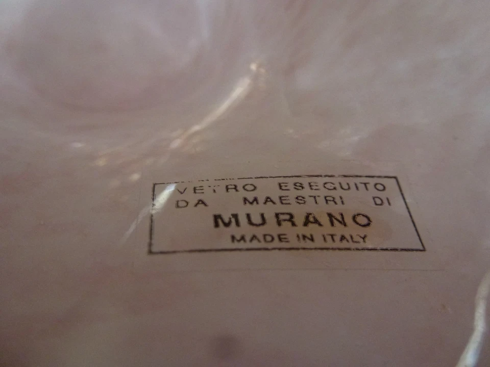 Coupe/vide poche en verre de murano couleur rose - Photo 2/3