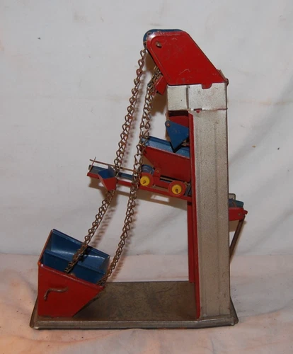 Vintage Ohio Art Conveyor, Sand-Coal Loader Tin Toy, Hand Turn