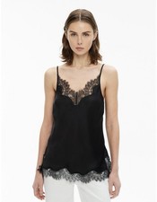 WITCHERY LACE TRIM CAMISOLE In Black , Sz 12, BNWT, RRP $129