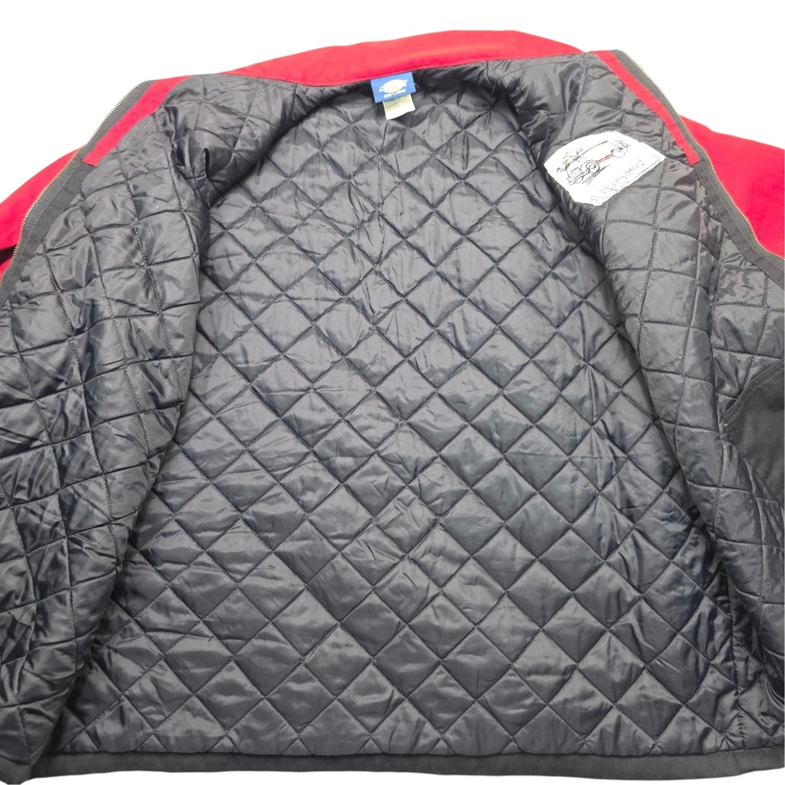 Dickies Mens 3XL Red Black Two Tone Quilted Lined Fire Call Work Jacket Notifier image 7