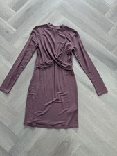 Topshop Women Mauve Midi Crossover Bodycon Dress Size UK10 NEW