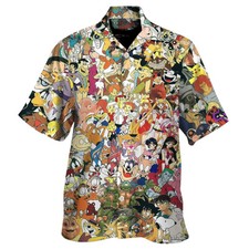 90s Cartoon Character Hawaiian Shirt For Mens, Luxury Fabric, US Size
