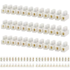 Terminal Block Set, 7 Pieces 12 Position Dual Row Terminal Strip Electrical Barr