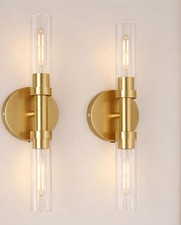 Rechargeable Wall Sconces Set of Two with Remote, Gold Battery Operated Wall ...